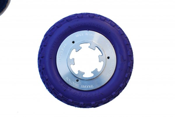 175 by 50 mm pneumatic tire front view with hub (not included) alternate view